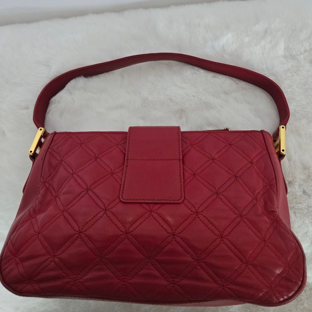 Women's MCM Red Quilted Leather Shoulder / Handbag with COA - Picture 9 of 15